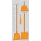 5S Supplies 5S Housekeeping Shadow Board Broom Station Version 16 - Gray Board / Orange Shadows  With Broom HSB-V16-GRAY/ORANGE-KIT - alternate 1